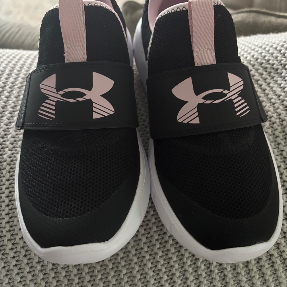 Under Armour Black and Pink Slip-On Sneakers